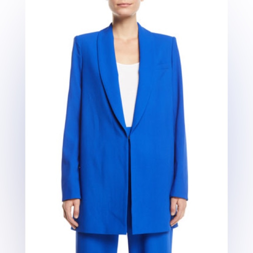 Alice + Olivia Blue Jace Shawl-Collar Oversized Blazer